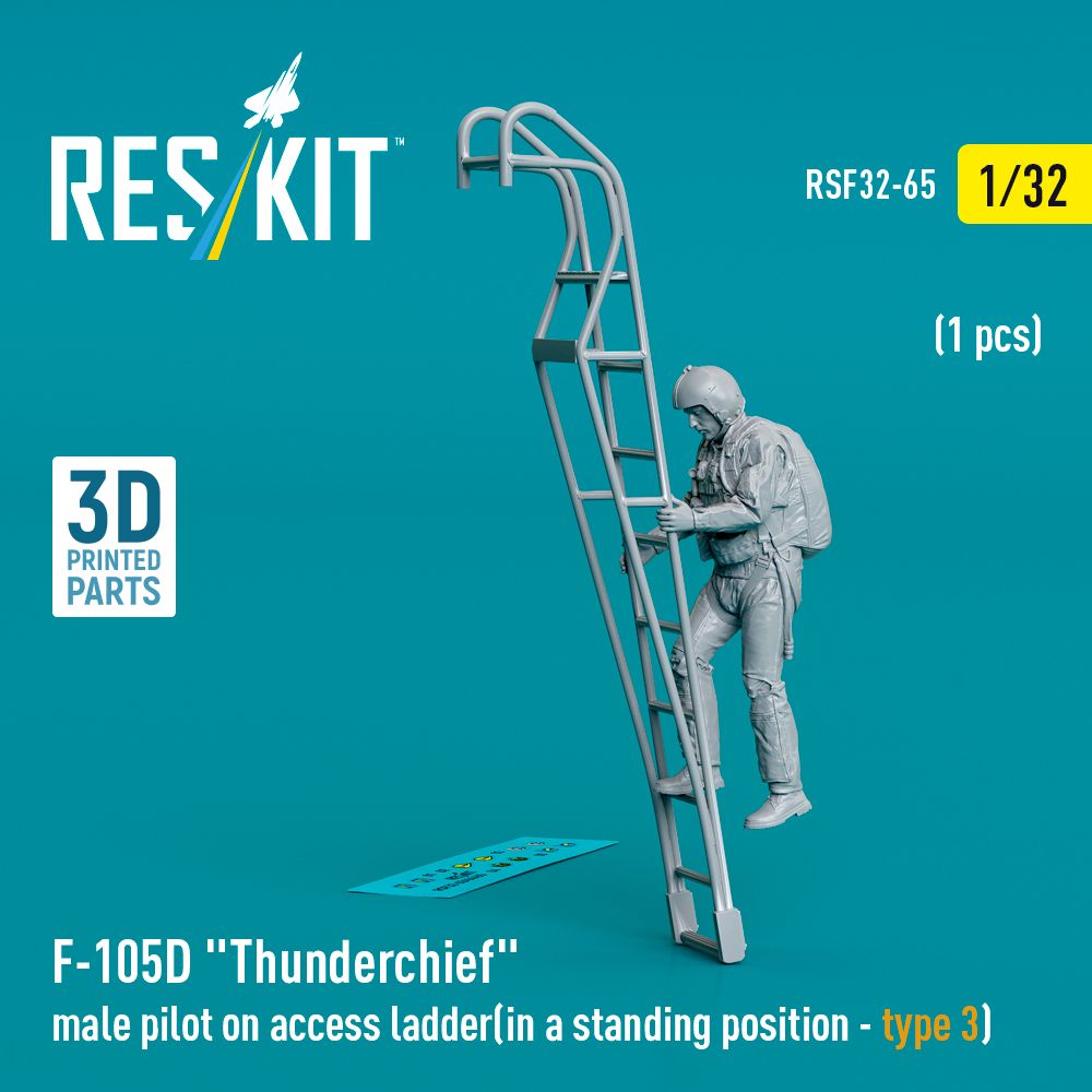 1:32 F-105D/F-105F/F-105G Thunderchief male pilot on access ladder (in a standing position - type 3) (1 pcs)