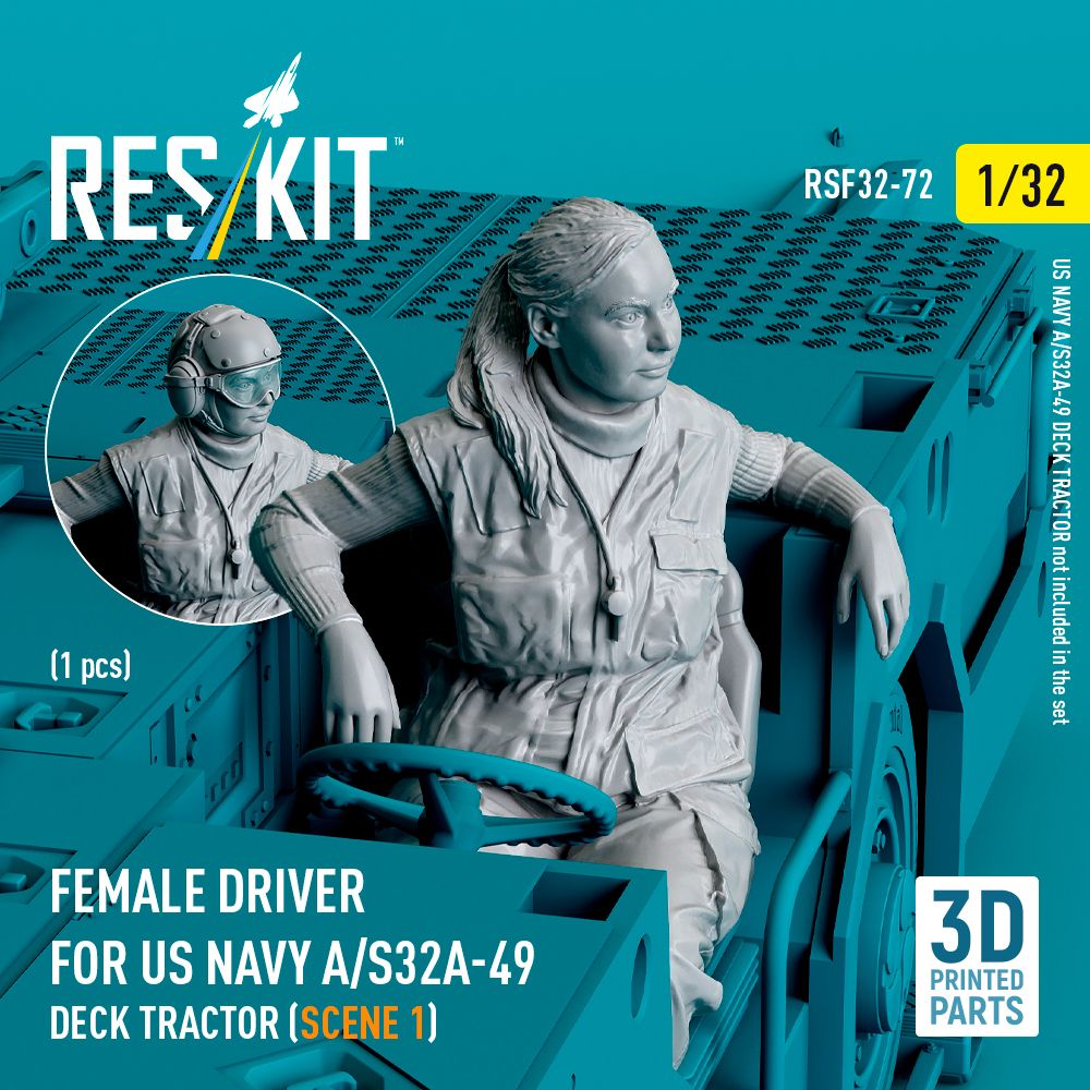 1:32 Female driver for US NAVY A/S32A-49 Deck Tractor (scene 1) (1 pcs)