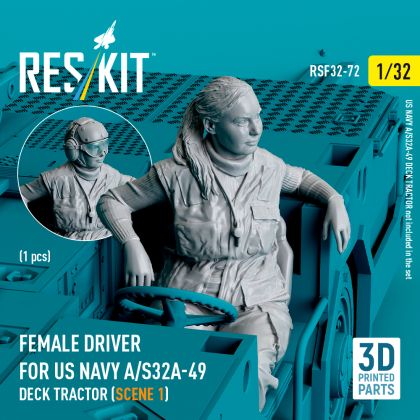 1:32 Female driver for US NAVY A/S32A-49 Deck Tractor (scene 1) (1 pcs)
