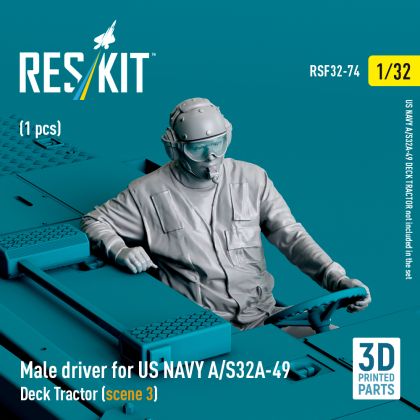 1:32 Male driver for US NAVY A/S32A-49 Deck Tractor (scene 3) (1 pcs)