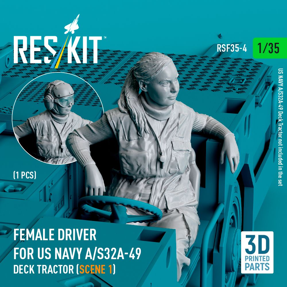 1:35 Female driver for US NAVY A/S32A-49 Deck Tractor (scene 1) (1 pcs)