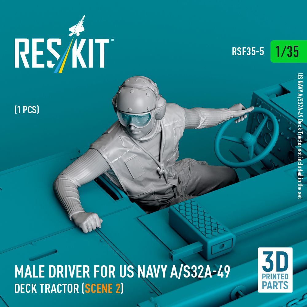 1:35 Male driver for US NAVY A/S32A-49 Deck Tractor (scene 2) (1 pcs)