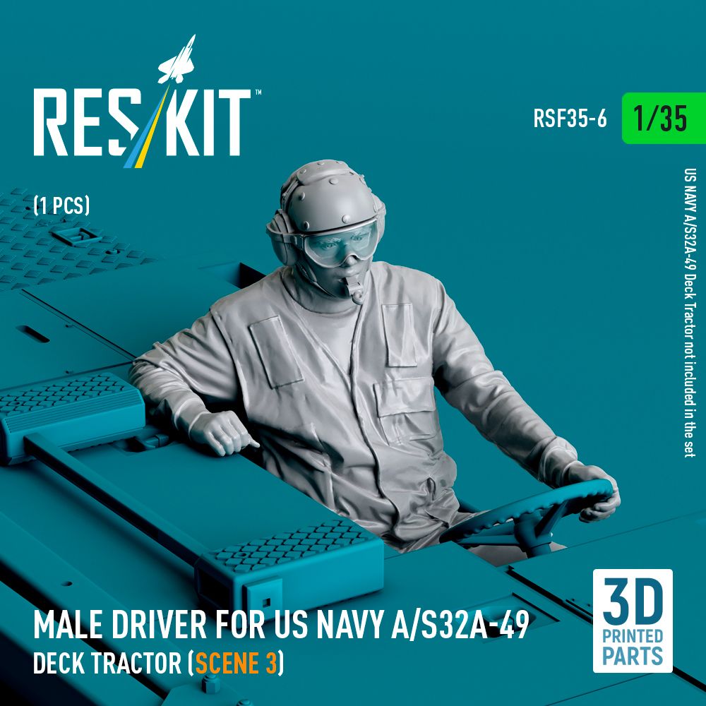 1:35 Male driver for US NAVY A/S32A-49 Deck Tractor (scene 3) (1 pcs)