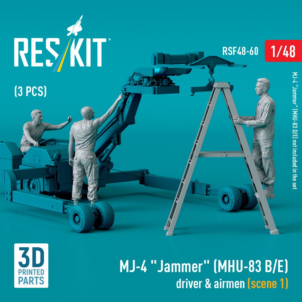 1:48 MJ-4 Jammer (MHU-83 B/E) driver & airmen (scene 1) (3 pcs)