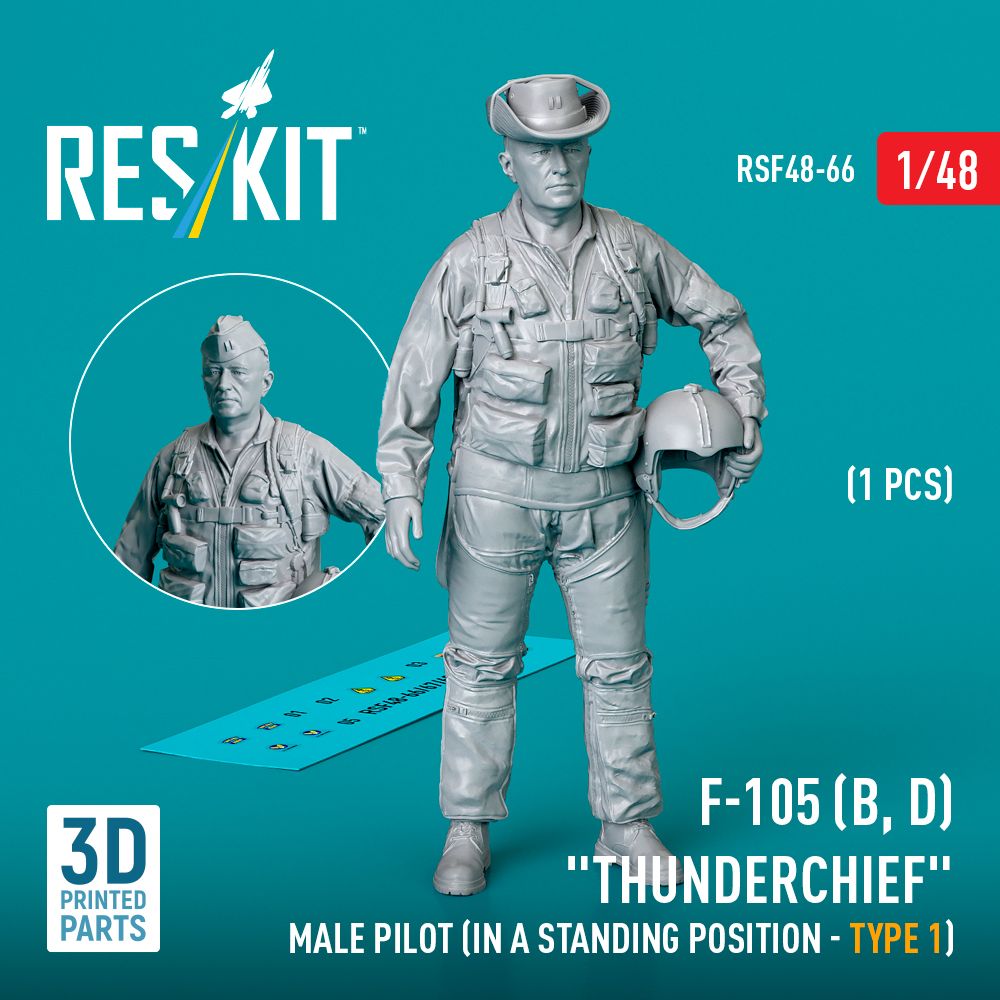 1:48 Republic F-105D/F-105F/F-105G Thunderchief male pilot (in a standing position - type 1) (1 pcs)
