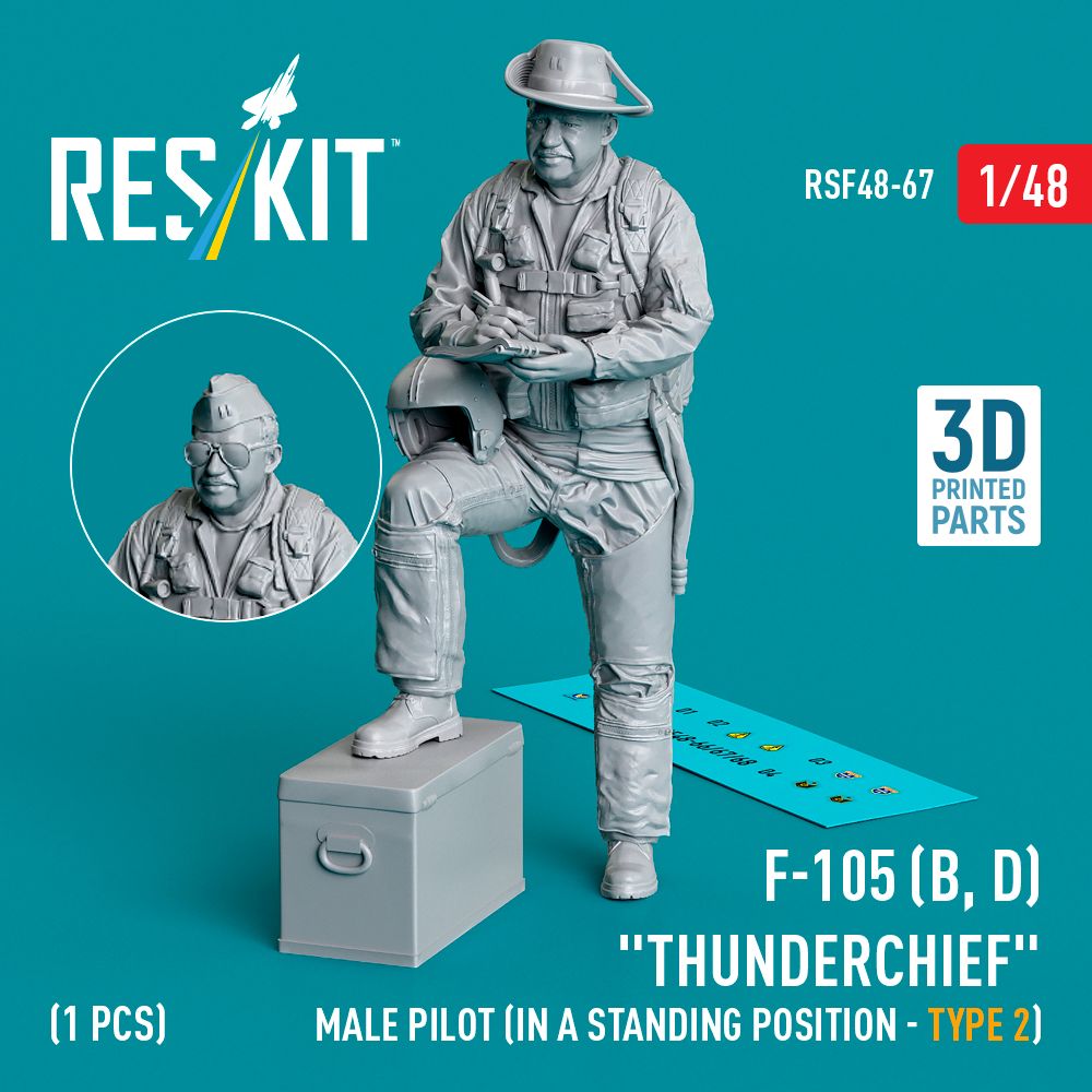 1:48 Republic F-105D/F-105F/F-105G Thunderchief male pilot (in a standing position - type 2) (1 pcs)