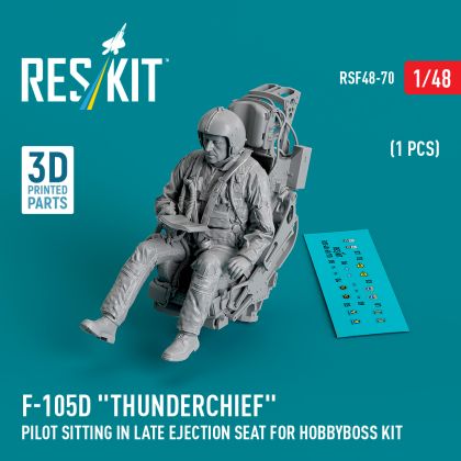 1:48 Republic F-105D Thunderchief pilot sitting in late ejection seat (for Hobby Boss kits) (1 pcs)