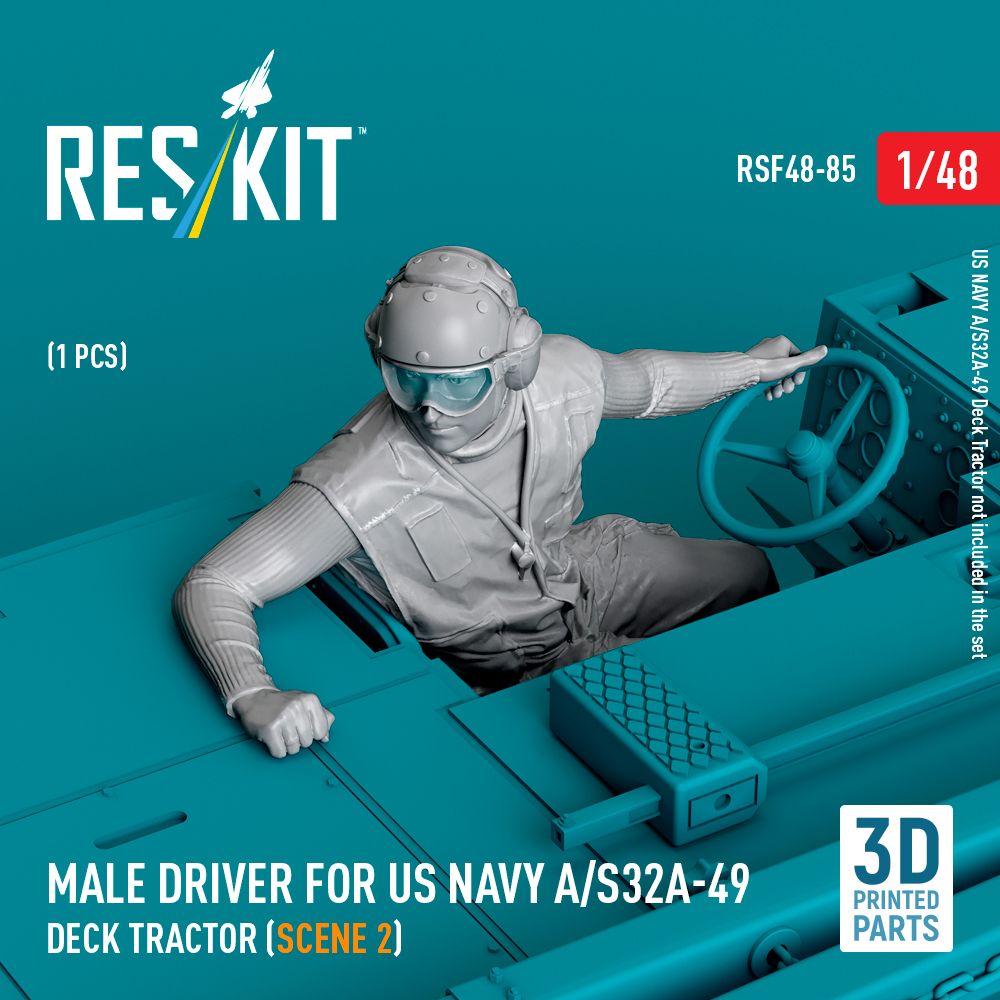 1:48 Male driver for US NAVY A/S32A-49 Deck Tractor (scene 2) (1 pcs)