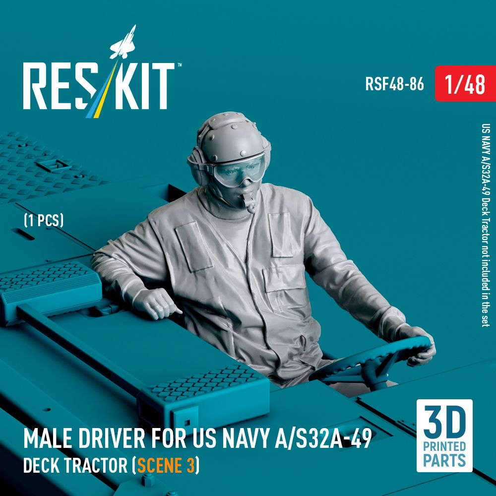 1:48 Male driver for US NAVY A/S32A-49 Deck Tractor (scene 3) (1 pcs)