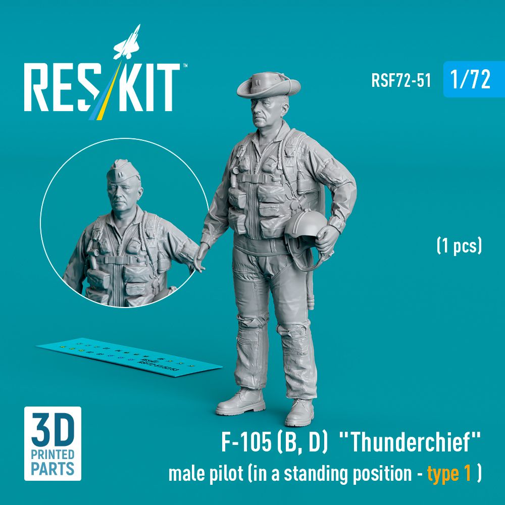1:72 Republic F-105D/F-105F/F-105G Thunderchief male pilot (in a standing position - type 1 ) (1 pcs)