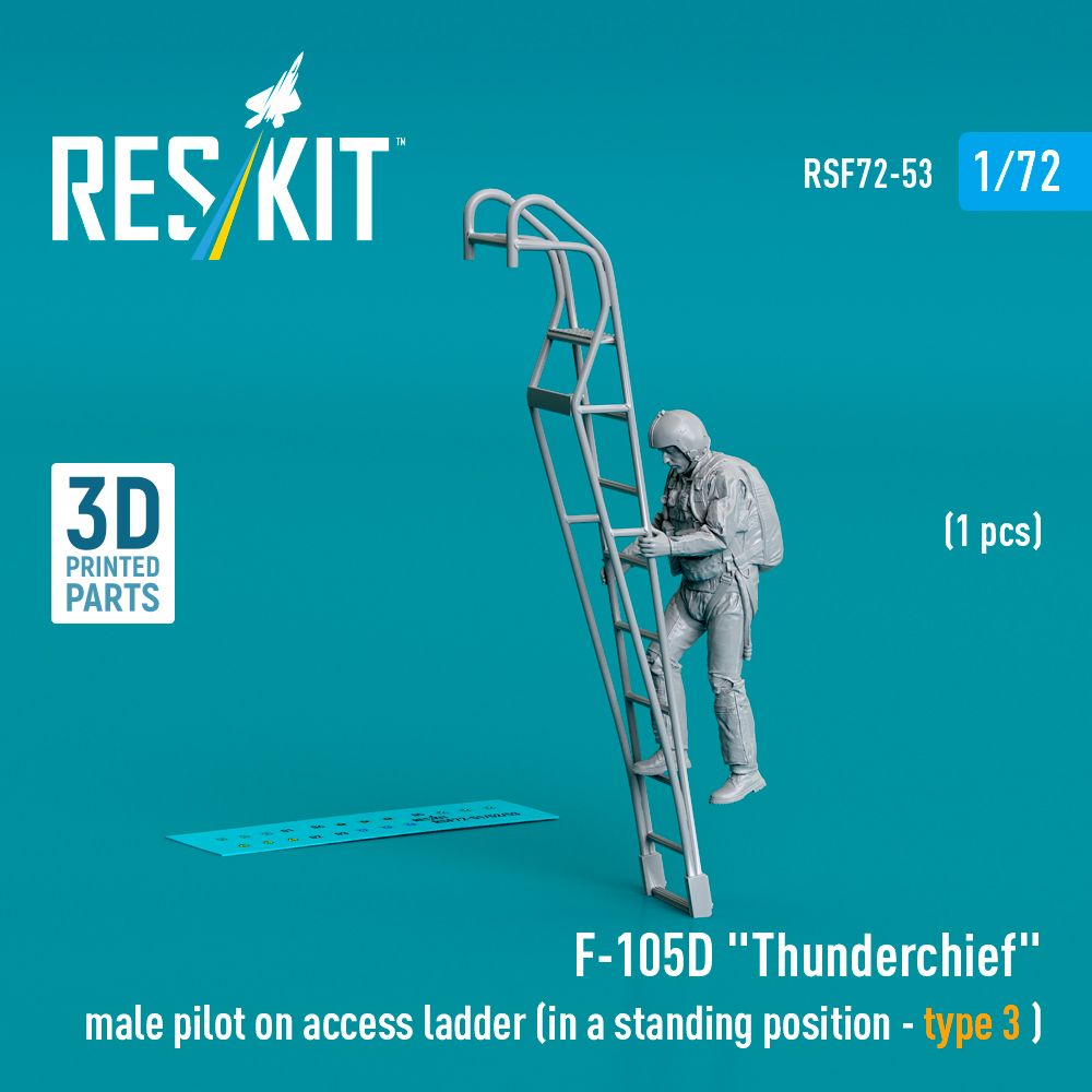 1:72 Republic F-105D/F-105F/F-105G Thunderchief male pilot on access ladder (in a standing position - type 3 ) (1 pcs)
