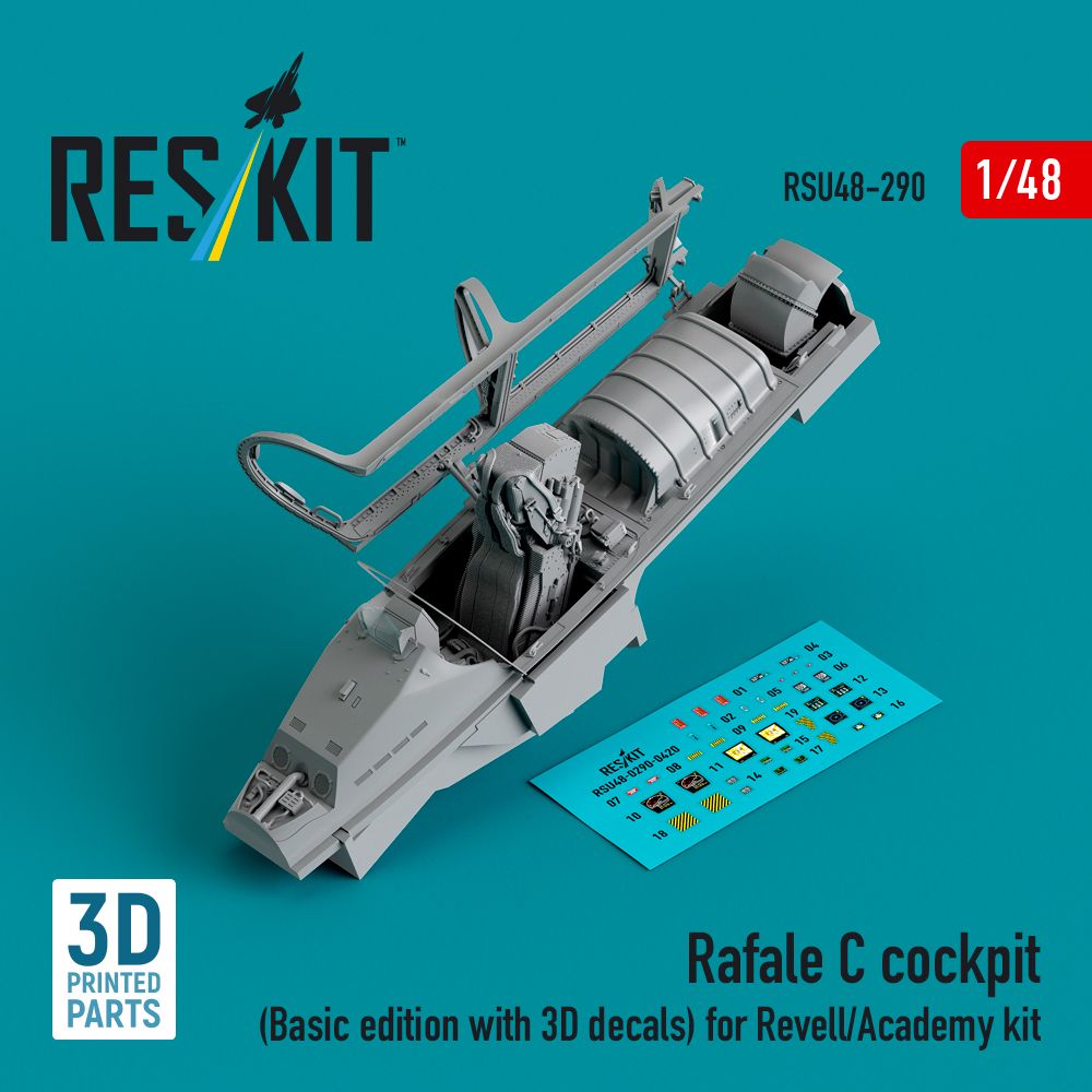 1:48 Dassault Rafale C cockpit (Basic edition with 3D decals)