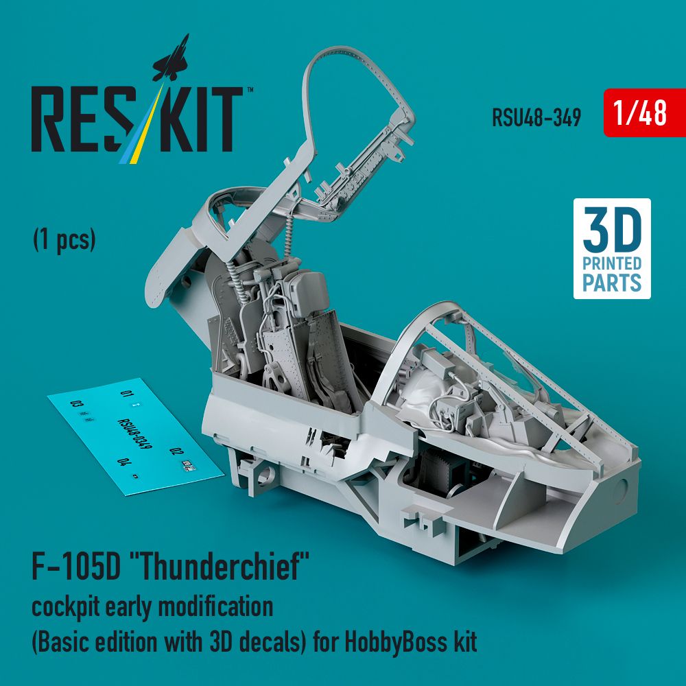 1:48 Republic F-105D Thunderchief cockpit early modification (Basic edition with 3D decals)