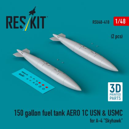 1:48 150 gallon fuel tank AERO 1C USN & USMC (2 pcs) for Douglas A-4 Skyhawk