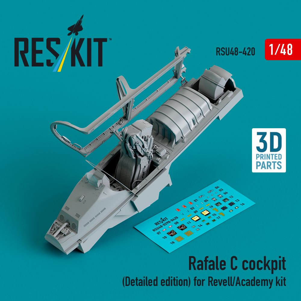 1:48 Dassault Rafale C cockpit (Detailed edition) for Revell/Academy kit