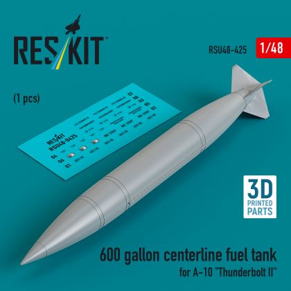 1:48 600 gallon centerline fuel tank for A-10 Thunderbolt II (1 pcs)