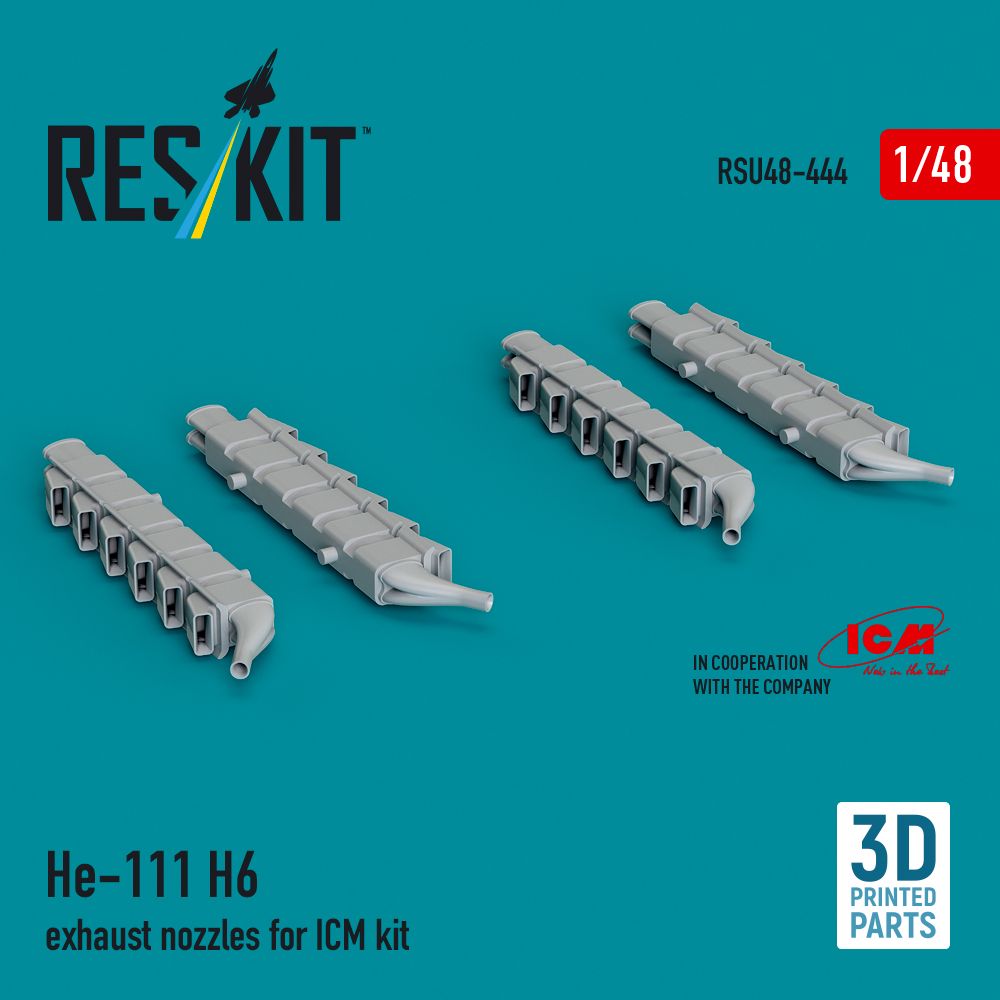 1:48 Heinkel He-111H-6 exhaust nozzles for ICM kit