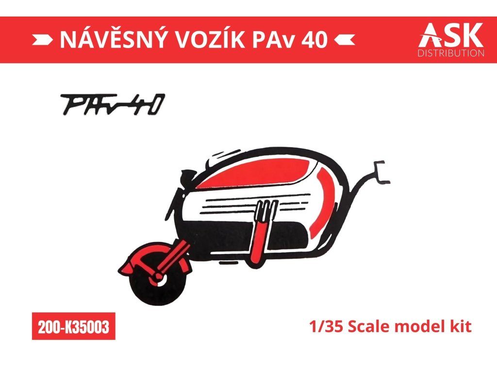 1:35 Návěsný vozík PAv 40 (trailer) recommended for the Velorex kit