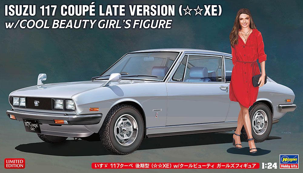1:24 Isuzu 117 Coupe Late Version (☆☆XE) w/Cool Beauty Girl's Figure