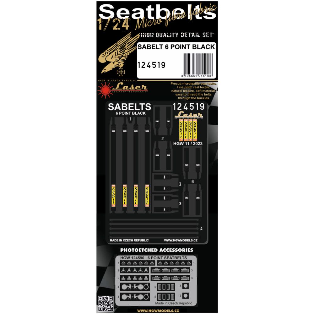1:24 Sabelt 6 POINT BLACK - Seatbelts
