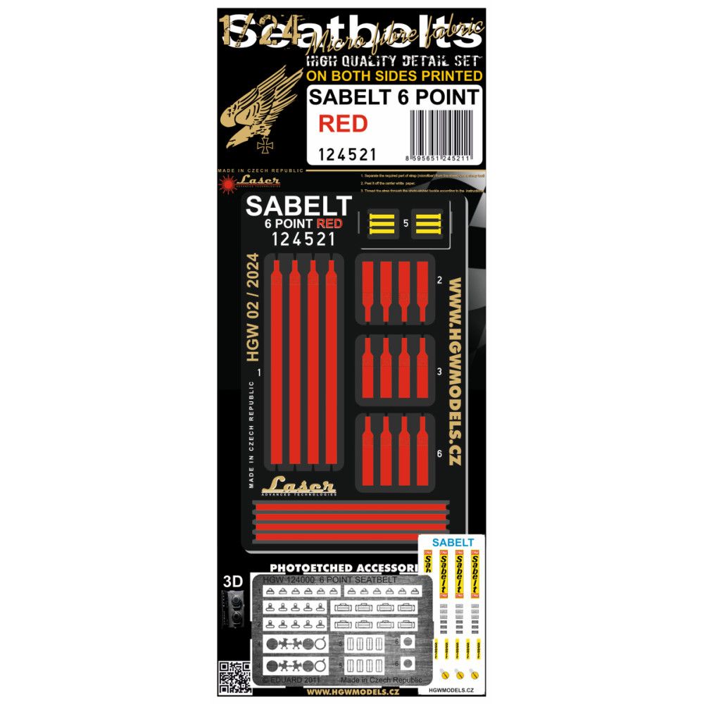 1:24 SABELT 6 POINT RED - Seatbelts