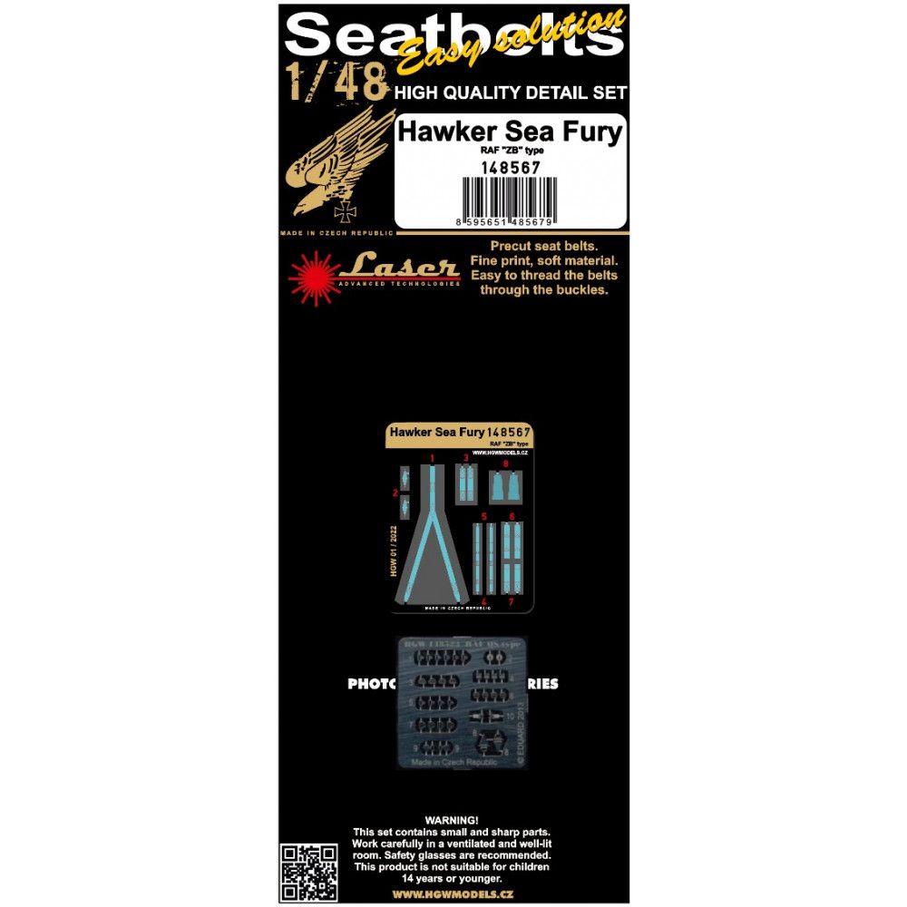 1:48 Hawker Sea Fury - ZB type- Seatbelts