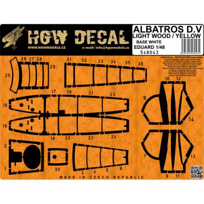 1:48 Albatros D.V & D.Va - Laser-cut Decal