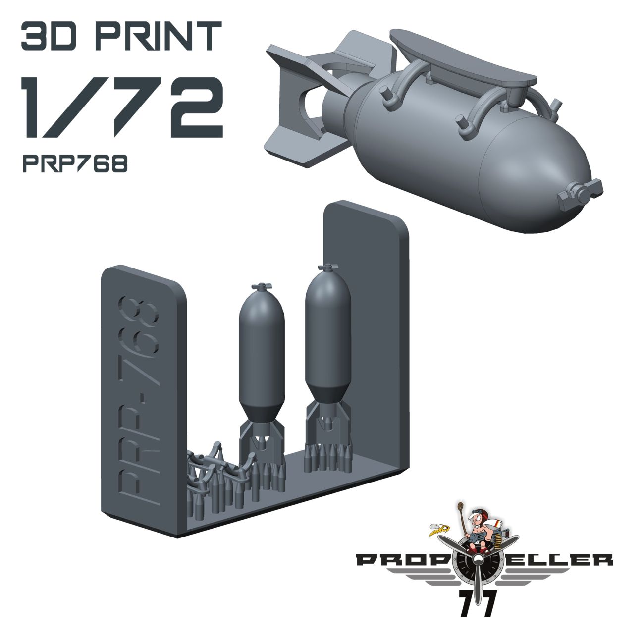 1:72 US 500 lb bomb for all kit A-36 Apache and P-51 B/C