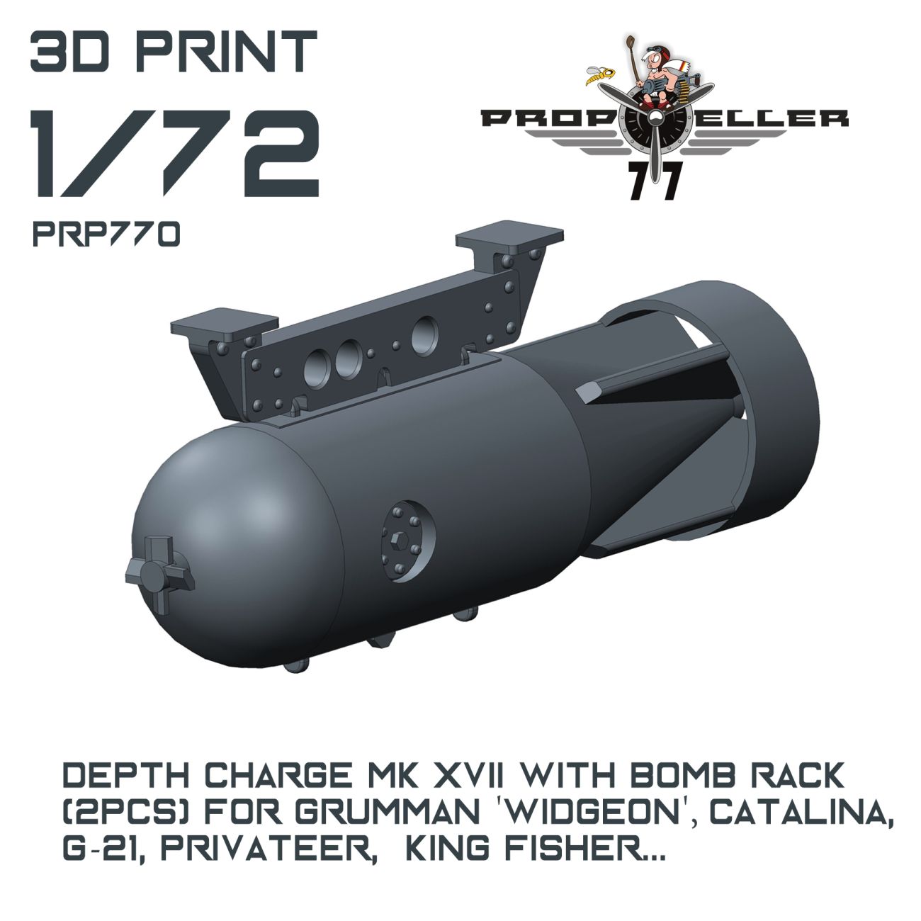 1:72 Depth Charge MK XVII with bomb rack (2pcS)