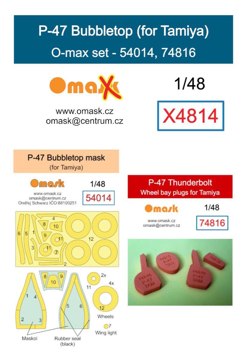 1:48 P-47 Bubbletop O-max set (for Tamiya)