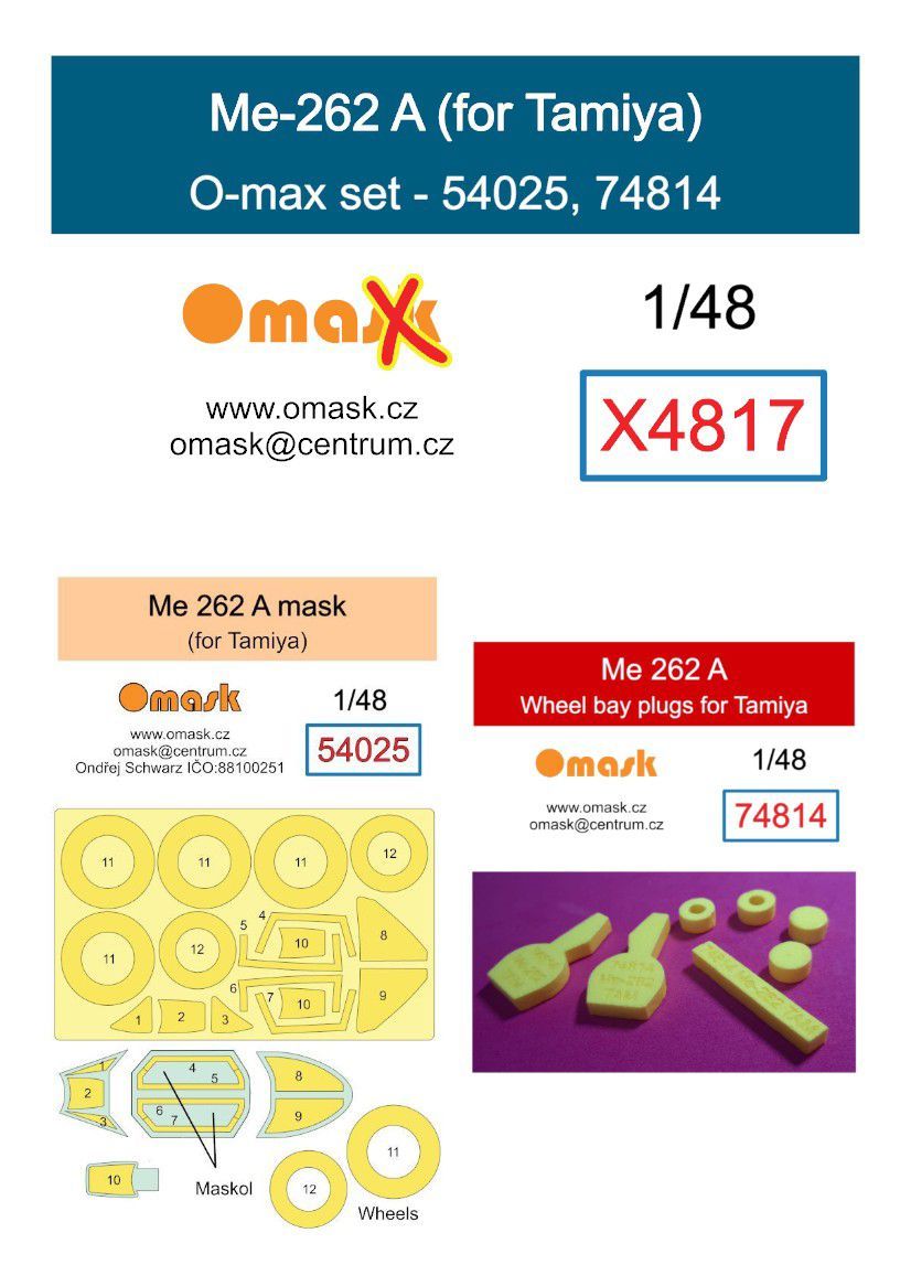 1:48 Me-262 A O-max set (for Tamiya)