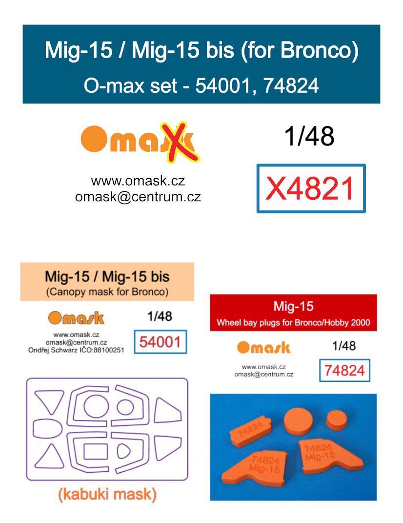 1:48 Mig-15 / Mig15 bis O-max set (for Bronco)