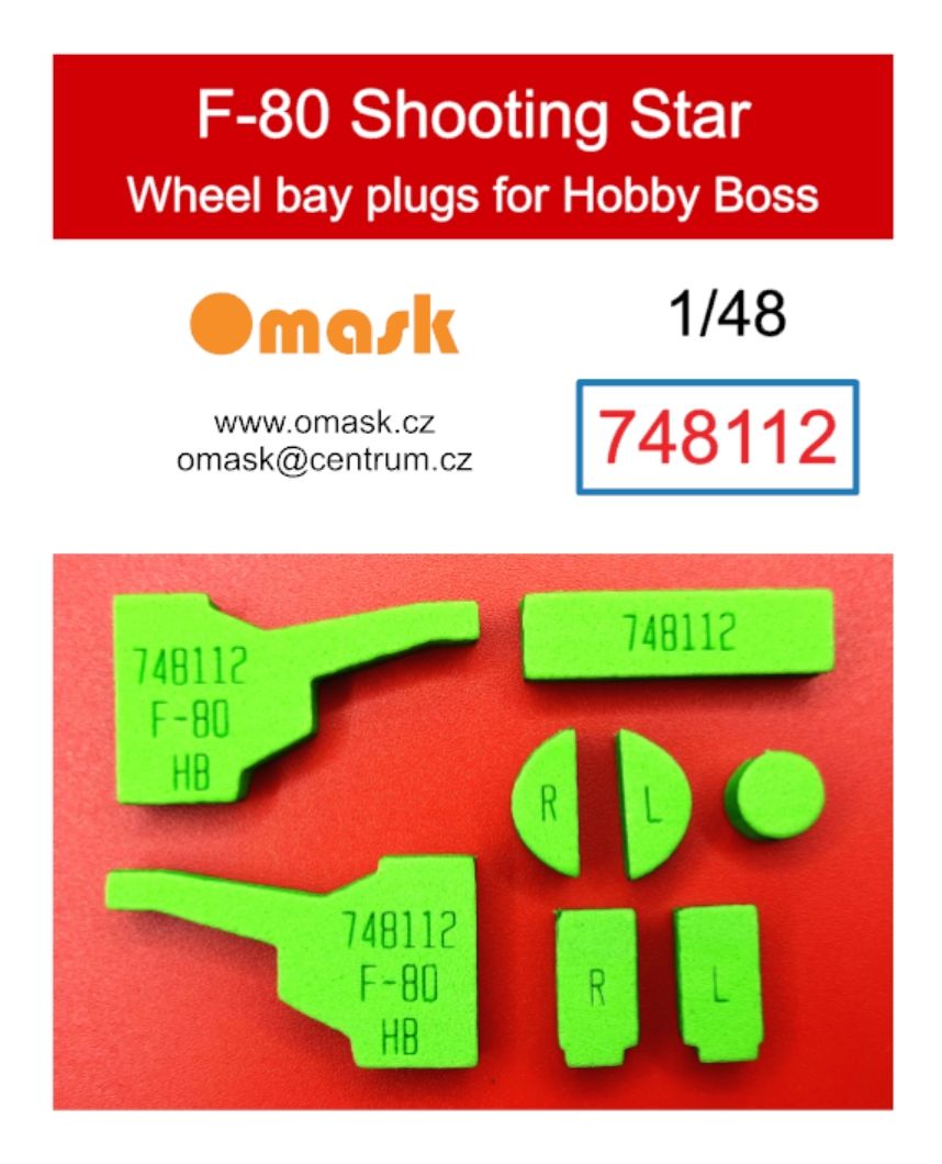 1:48 F-80 Shooting Star wheel bay plugs (for Hobby Boss)