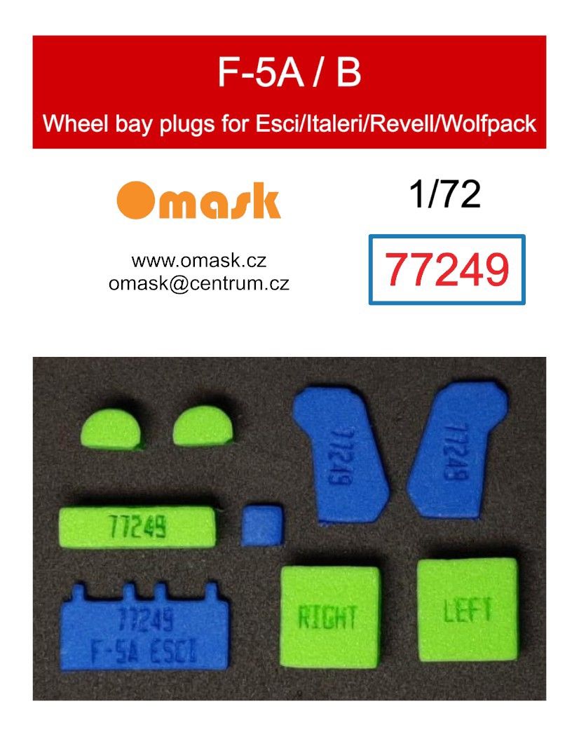 1:72 F-5A/B wheel bay plugs (for Esci, Italeri, Revell, Wolfpack)