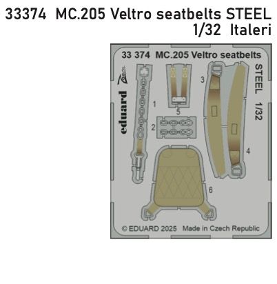 1:32 Macchi MC.205 Veltro seatbelts STEEL