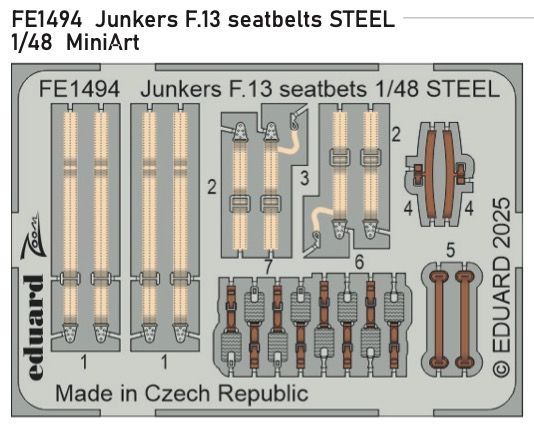 1:48 Junkers F.13 seatbelts STEEL 