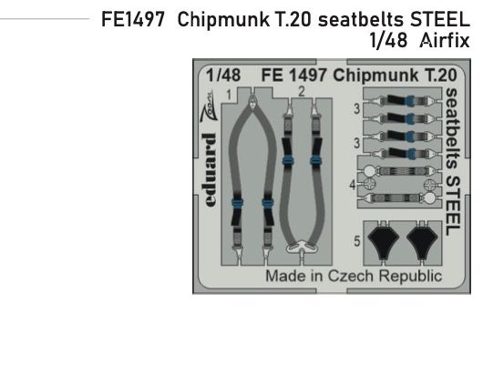 1:48 de Havilland Chipmunk T.20 seatbelts STEEL