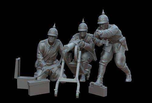 1:72 WWI German team MG 08/15