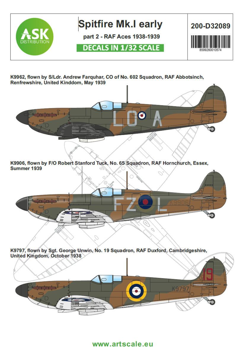1:32 Spitfire Mk.I early part 2 - RAF aces 1938 / 1939