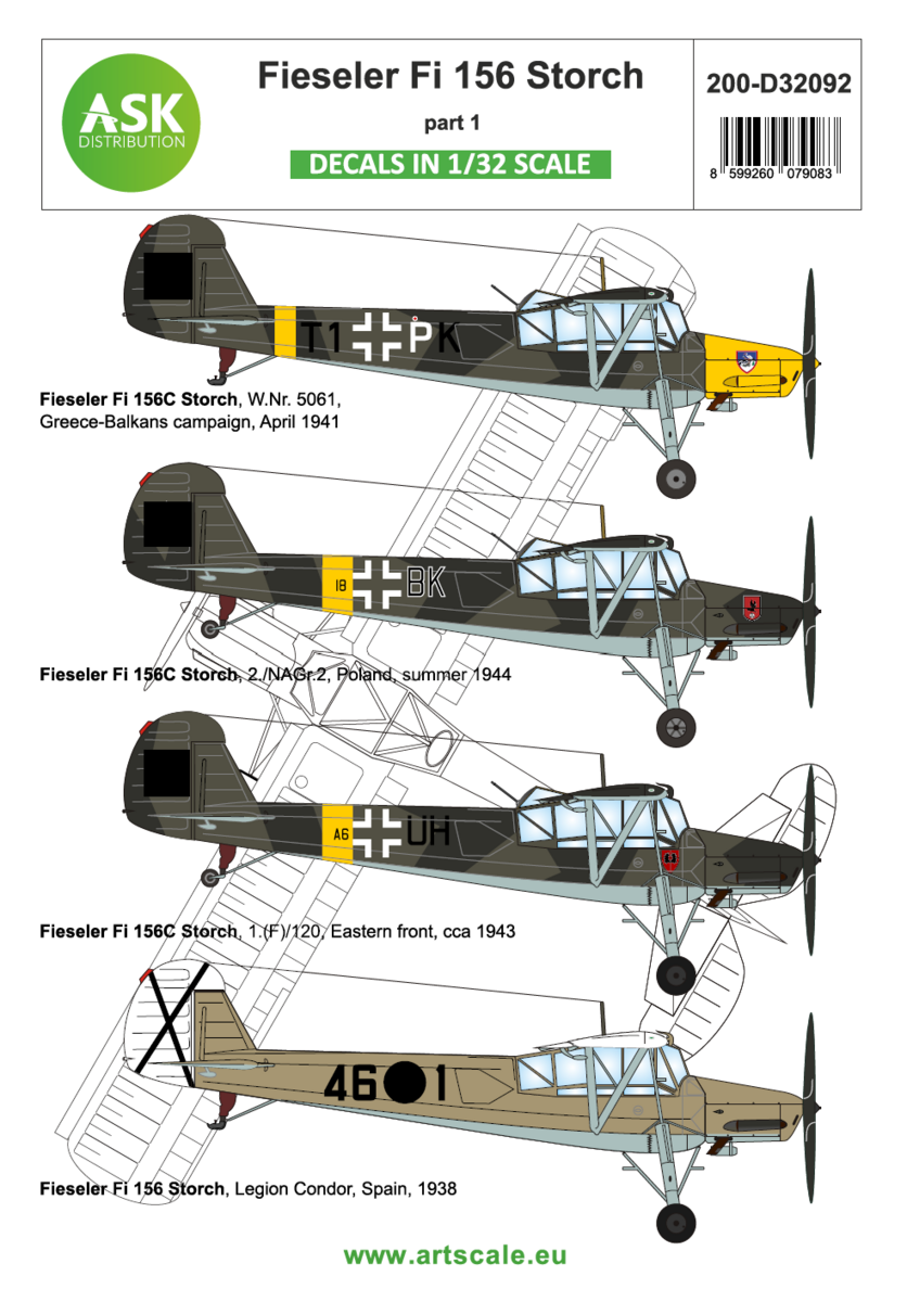 1:32 Fieseler Fi 156C Storch part 1 - Legion Condor, over Balkan and East Front