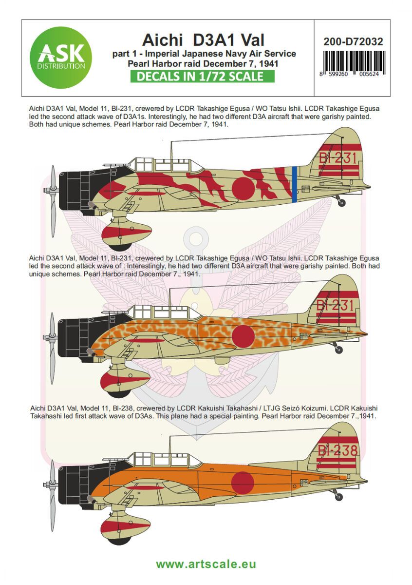 1:72 Aichi D3A1 Val part 1 - Pearl harbor raid, 7. December 1941