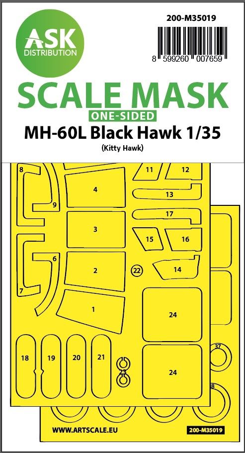 1:35 MH-60L Black Hawk one-sided express fit painting mask for Kitty Hawk