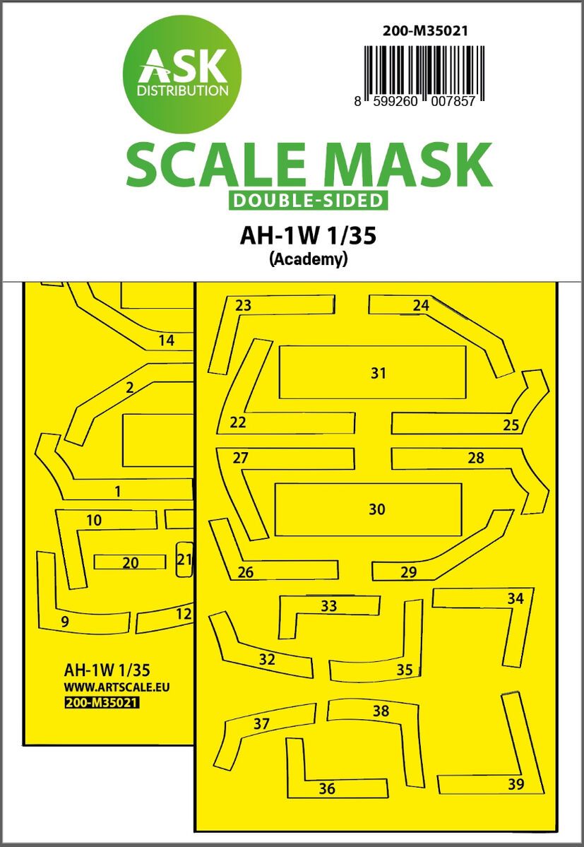 1:35 AH-1W double-sided express fit painting mask for Academy