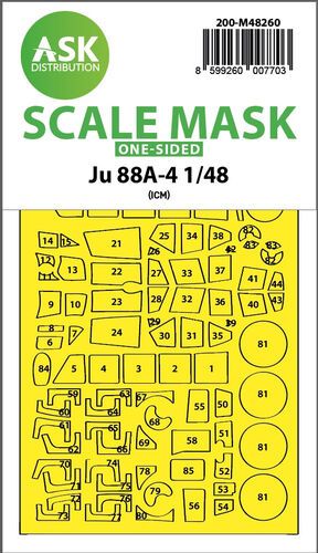 1:48 Ju 88A-4 one-sided express fit mask for ICM