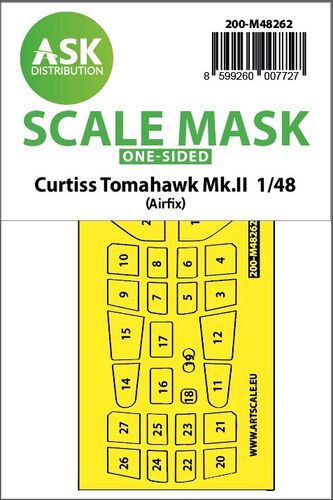 1:48 Curtiss Tomahawk Mk.II one-sided express fit mask for Airfix