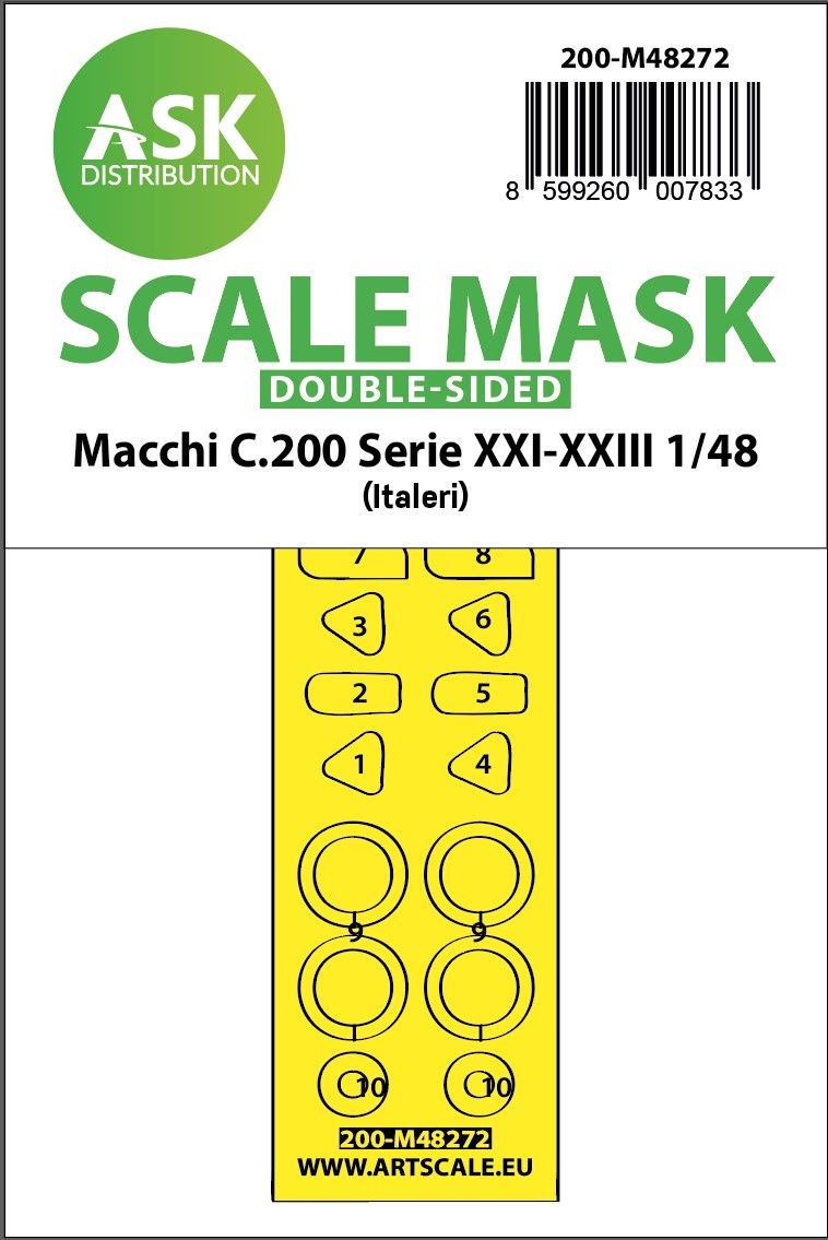 1:48 Macchi C.200 Serie XXI-XXIII double-sided express fit mask for Italeri