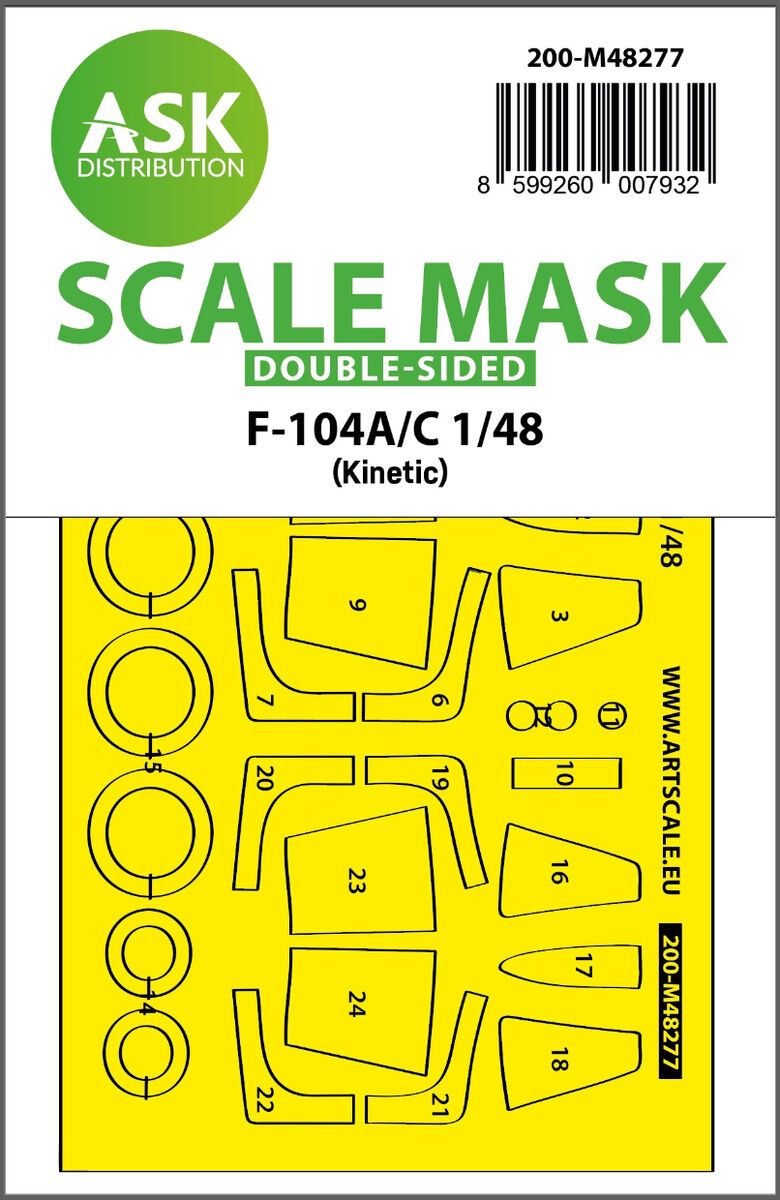 1:48 F-104A/C double-sided express fit mask for Kinetik