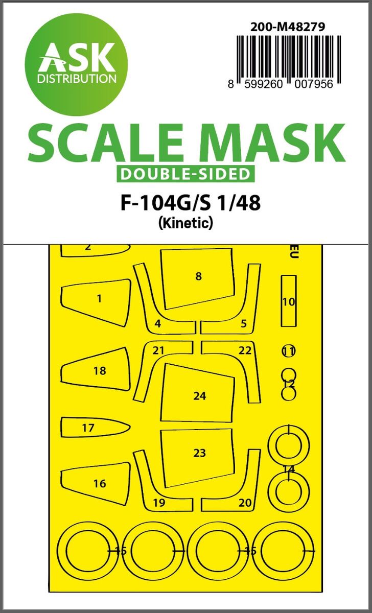 1:48 F-104G/S double-sided express fit mask for Kinetik