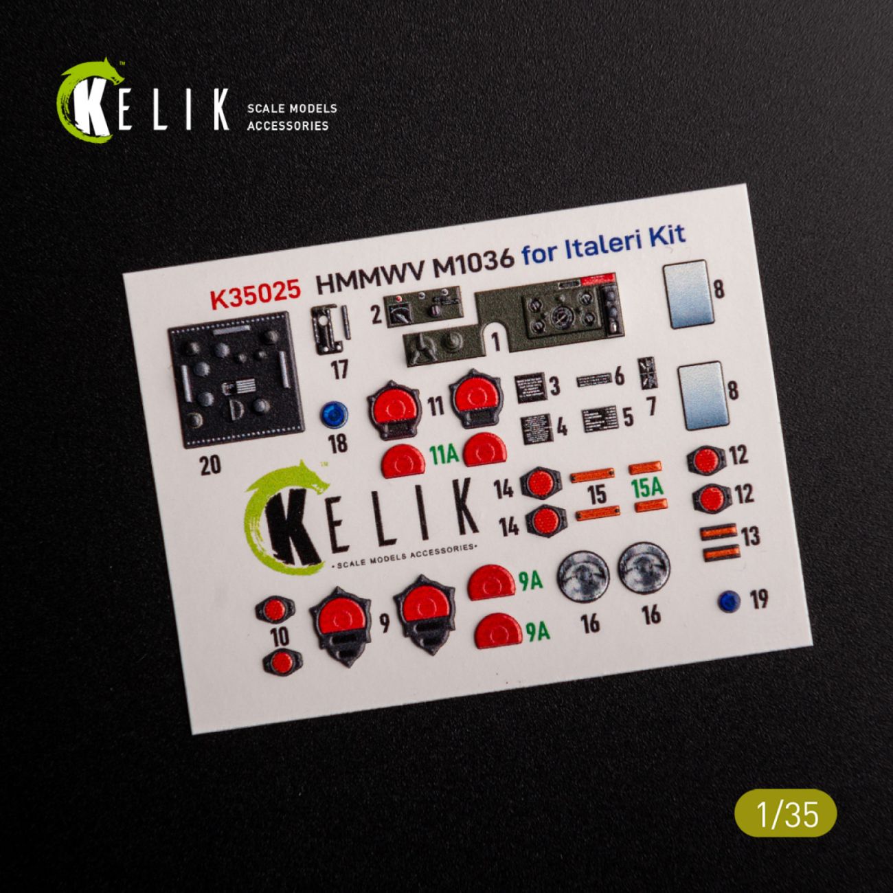 1:35 HUMVEE HMMWV M1036 with TOW Nato green version Interior 3D Decal for Italeri kit