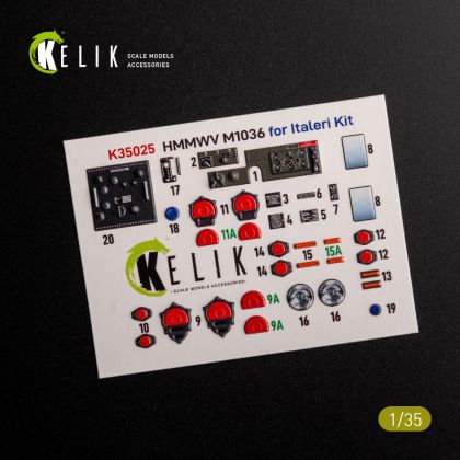 1:35 HUMVEE HMMWV M1036 with TOW Nato green version Interior 3D Decal for Italeri kit